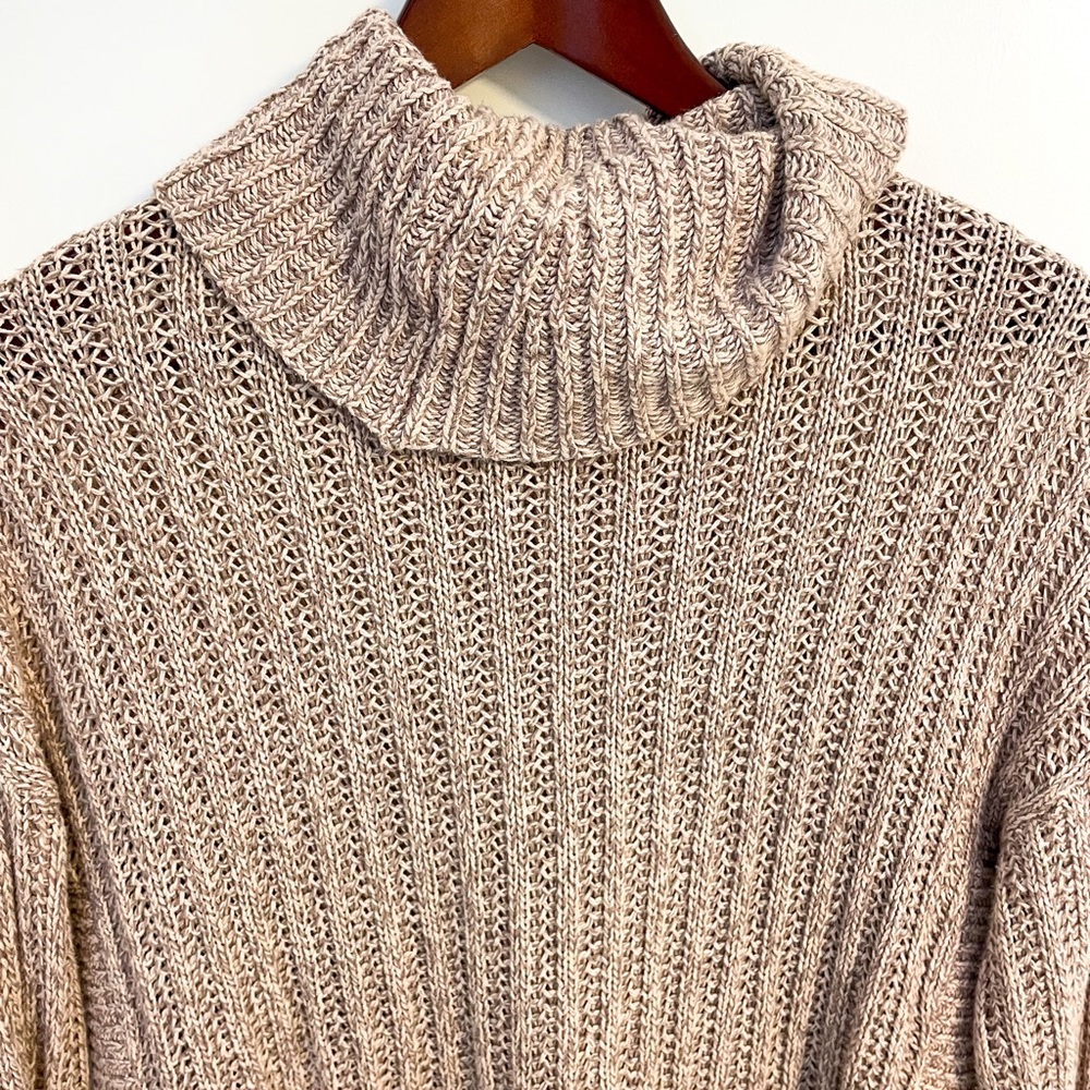 Express tan knit cowl neck sweater - Picture 4 of 6